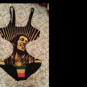 One piece swim suit.