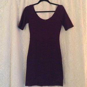 Plum Textured Bodycon Dress S