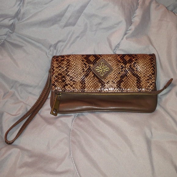 Simply Vera Brown Snakeskin Clutch