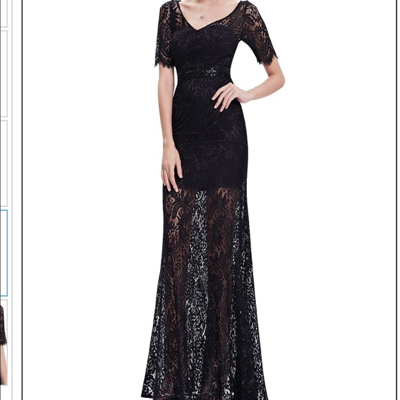 New elegant evening dress in black lace
