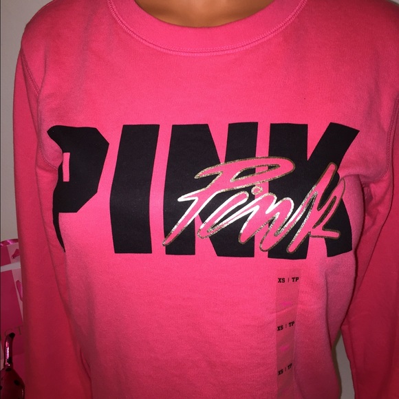 NEW PINK VS OPEN BACK SWEATSHIRT - Picture 3 of 4