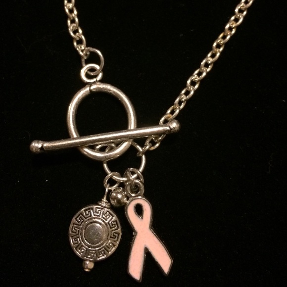 Breast cancer awareness charm bracelet