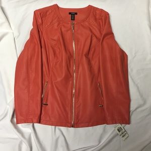 Alfani Coral Leather Jacket