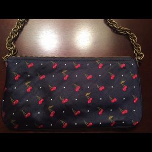 J.Crew 100% silk cherry print petite shoulder bag