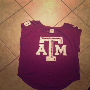 VS Pink Texas A&M boxy t-shirt