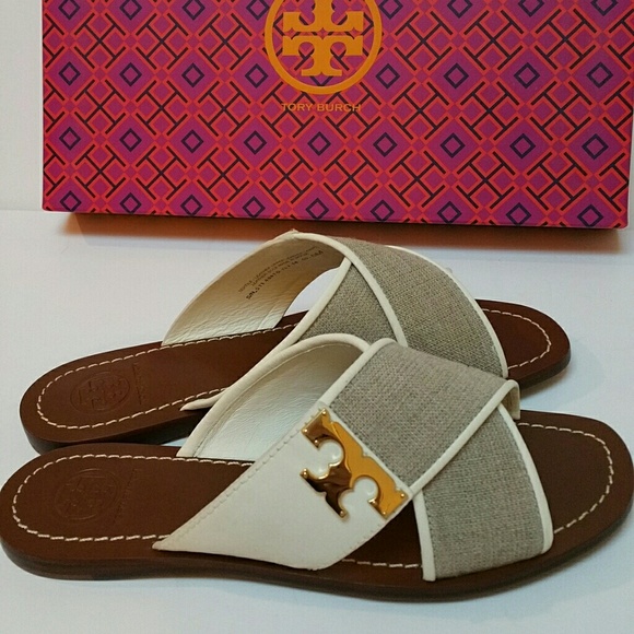 Tory Burch sandals in leather and canvas - Picture 4 of 4