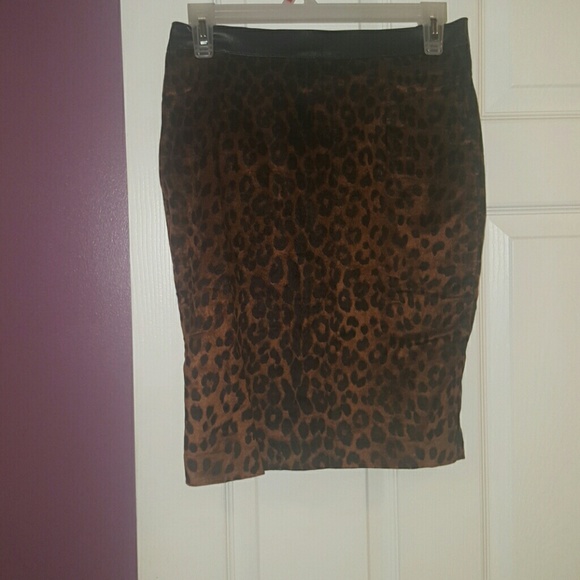 Leather Waist Pencil Skirt