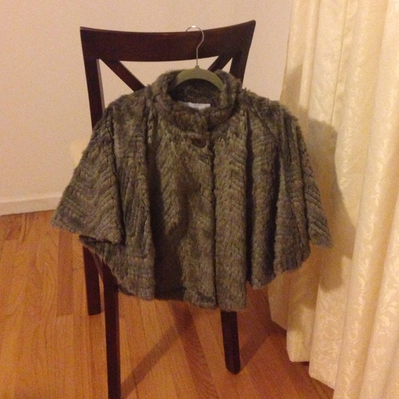 Faux fur cape with arm holes