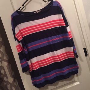 Striped long sleeve pocket tee