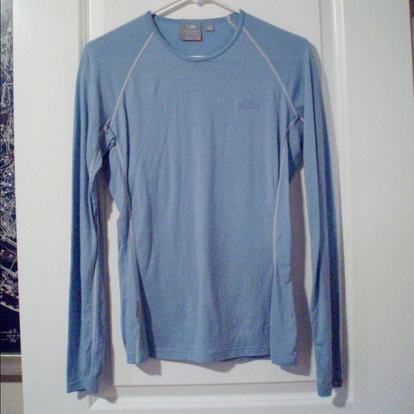 Baby blue long sleeve athletic Icebreaker