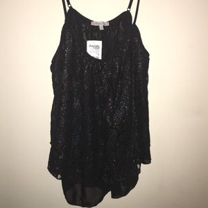 NWT Black sparkly Lacey top