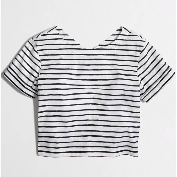 J. Crew Factory striped top with zip back