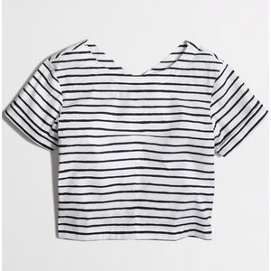 J. Crew Factory striped top with zip back