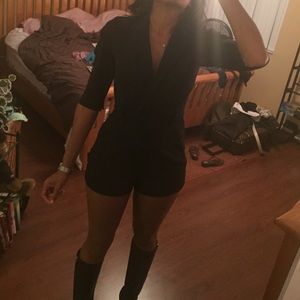 Brand new black 3/4 sleeve shorts romper