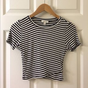 UO Silence and Noise Ribbed Striped Crop Top