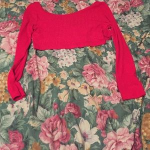 Red crop top sweater