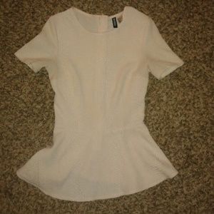 Classy Cream textured peplum top from H&M