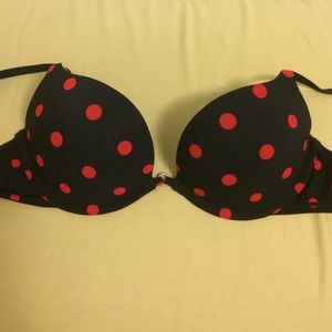 Gilly Hicks "Push 'Em Up Plunge" Polka Dot Bra