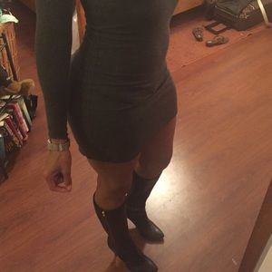 Bcbgmaxazaria turtleneck fitted long sleeve dress