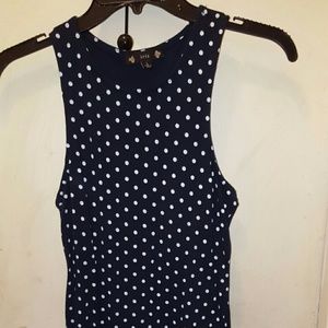 Tight poka dot dress, it goes above the knee