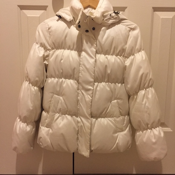 Gap white down puffer coat