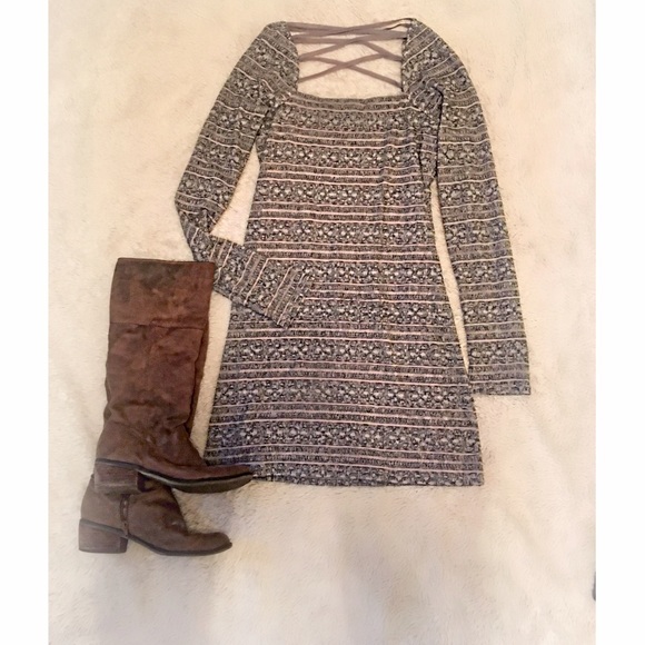 Gray free people dress with lattice back