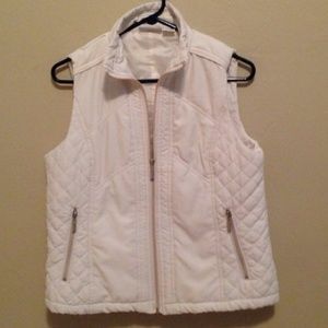 Off white quilted vest