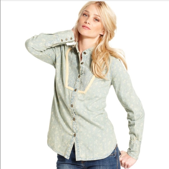 Free People size small denim shirt country girl