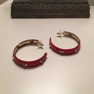 Red hoops with gold studs ❤️✨