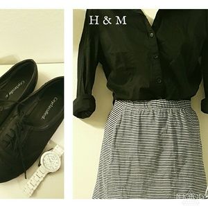 BUNDLE H&M blouse, mini, oxford shoes