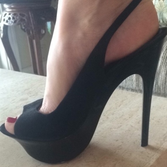 Michael Kors suede peep toe heels