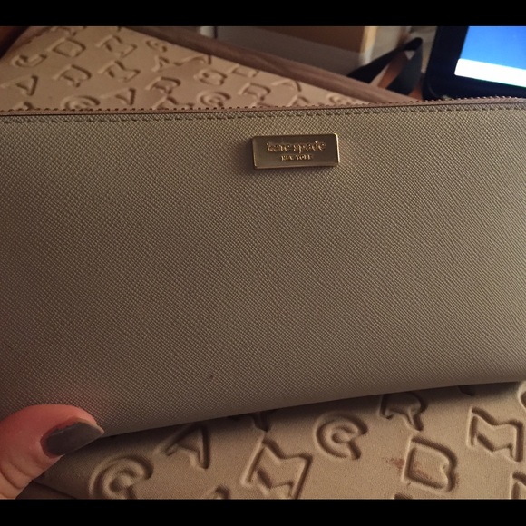 kate spade Handbags - Kate Spade grey leather wallet