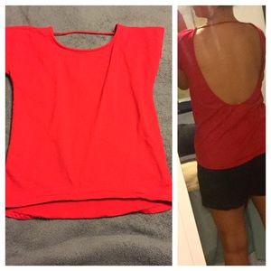 Red Open Back Top