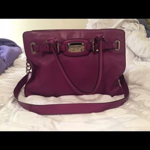 Large purple Michael Kors purse w/ silver accents