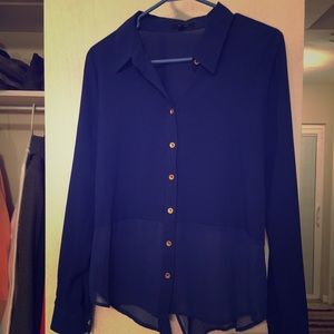 Royal blue button down