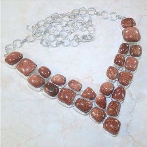 BOHEMIAN BROWN SUN SITARA STERLING SILVER NECKLACE
