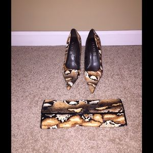 Heels and matching clutch