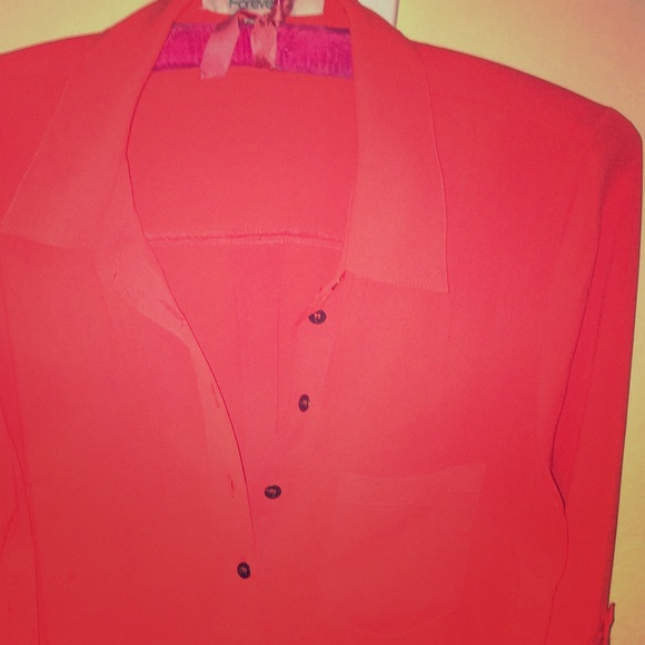 Forever 21 coral collared shirt dress.