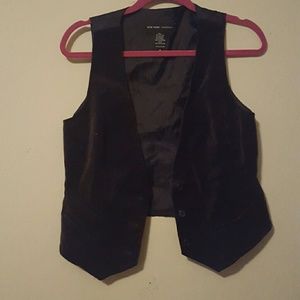 Black velvet vest