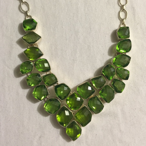 GREEN GEMSTONE SET IN STERLING SILVER STATEMENT