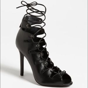 Black Lace-Up Heels