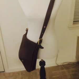 Auth!!! Leather brown cross-body coach