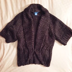 Anthropology Chunky Shawl Collar Cardigan w/ Lurex