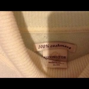 100% cashmere New XL white loose turtleneck.