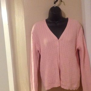 Rosy pink Lauren cable cardigan