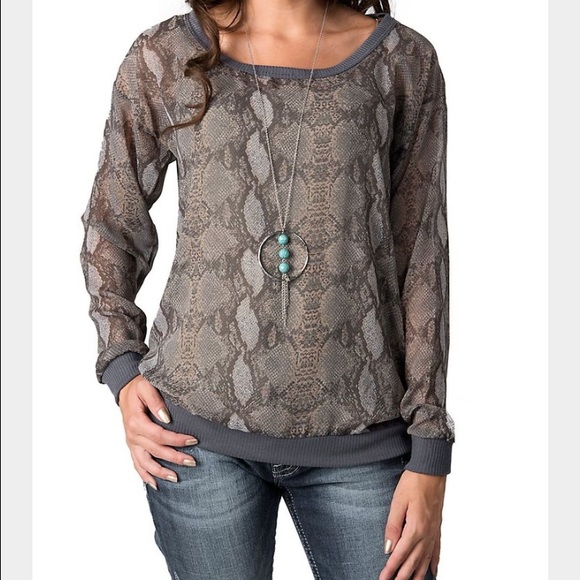 Snake print sheer shirt