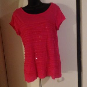 Hot pink sparkle accent shirt