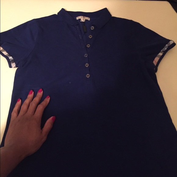 Blue polo style Burberry shirt!