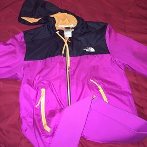 Pink north face wind breaker