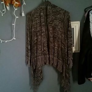 Gray cardigan with lace